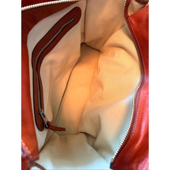 Chloé Tracy Satchel Tote Bag Camel & Orange Leather Brass Hardware Made in Italy - Picture 9 of 14